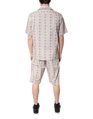 Dolce & Gabbana Beige Floral Print Cotton Men Pajama Set Sleepwear