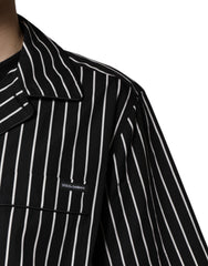 Dolce & Gabbana Black White Stripes Cotton Men Pajama Set Sleepwear