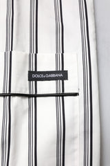Dolce & Gabbana White Black Stripes Cotton Men Pajama Set Sleepwear