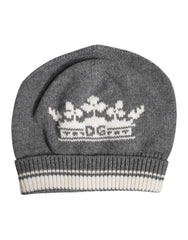 Dolce & Gabbana Gray Cashmere Knitted Winter Beanie Hat