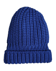 Dolce & Gabbana Blue Wool Knitted Winter Beanie Hat