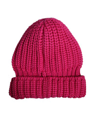 Dolce & Gabbana Pink Solid Wool Knitted Winter Beanie Hat