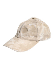 Dolce & Gabbana Beige Tattered Cotton 6 Panels Baseball Cap
