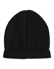 Dolce & Gabbana Black Cashmere Knitted Winter Beanie Hat