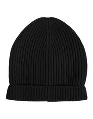 Dolce & Gabbana Black Cashmere Knitted Winter Beanie Hat