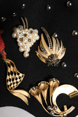 Dolce & Gabbana Black Wool Multicolor Embellished Cloche Hat