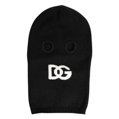 Dolce & Gabbana Black Cashmere Knitted Ski Mask Balaclava Hat