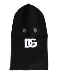 Dolce & Gabbana Black Cashmere Knitted Ski Mask Balaclava Hat