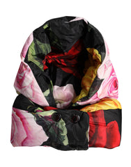 Dolce & Gabbana Black Floral Print Whole Head Wrap Hat