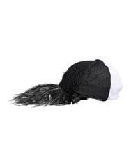 Dolce & Gabbana White Black Polka Dot Feathers Baseball Cap