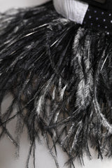 Dolce & Gabbana White Black Polka Dot Feathers Baseball Cap