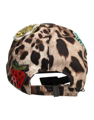 Dolce & Gabbana Brown Leopard Sequin Sicily Baseball Cap