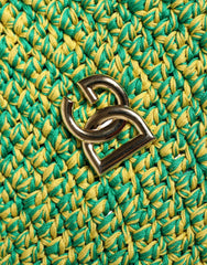 Dolce & Gabbana Green Cotton Crochet DG Logo Bucket Hat