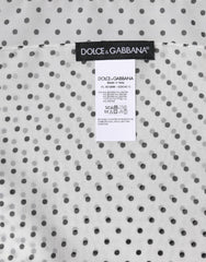 Dolce & Gabbana White Polka Dots Polyester Wrap Shawl Scarf