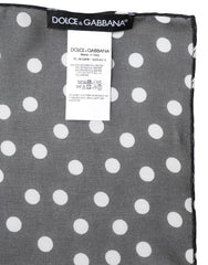 Dolce & Gabbana Black Polka Dots Polyester Wrap Shawl Scarf