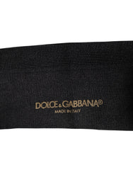 Dolce & Gabbana Black Cotton DG Logo Mid Calf Men Socks