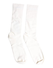 Dolce & Gabbana White Cotton Solid Mid Calf Men Socks