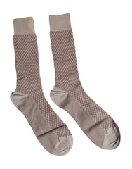 Dolce & Gabbana Brown Solid DG Logo Mid Calf Men Socks