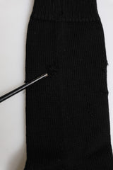 Dolce & Gabbana Black Solid Stretch Mid Calf Men Socks