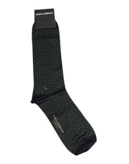 Dolce & Gabbana Black Polka Dots Cotton Mid Calf Socks