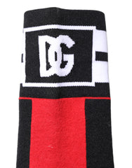 Dolce & Gabbana Red Cotton Stretch Printed Socks