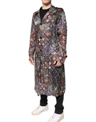 Dolce & Gabbana Multicolor Royal Bee Crown Trench Coat Jacket