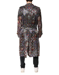 Dolce & Gabbana Multicolor Royal Bee Crown Trench Coat Jacket