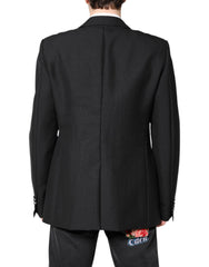 Dolce & Gabbana Black Wool Single Breasted Coat Blazer