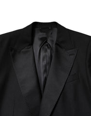 Dolce & Gabbana Black Wool Single Breasted Coat Blazer