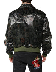 Dolce & Gabbana Green DG Logo Print Bomber Full Zip Jacket