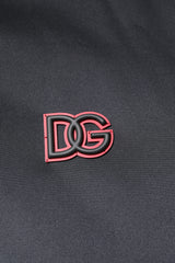 Dolce & Gabbana Black Polyester DG Hooded Full Zip Jacket