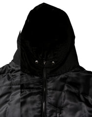 Dolce & Gabbana Black Hooded Parka Winter Men Coat Jacket