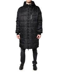 Dolce & Gabbana Black Hooded Parka Coat Winter Jacket