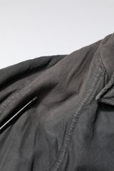 Dolce & Gabbana Black Solid Cotton Collared Coat Jacket