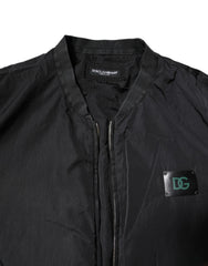Dolce & Gabbana Black Nylon Logo Full Zip Bomber Jacket