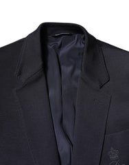 Dolce & Gabbana Black Wool Single Breasted Coat Suit Blazer