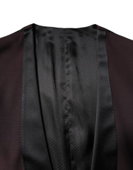 Dolce & Gabbana Maroon Wool Waistcoat Dress Formal Vest