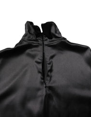 Dolce & Gabbana Black Silk Turtleneck Men Pullover Sweater