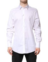 Dolce & Gabbana White Cotton GOLD Men Dress Formal Shirt