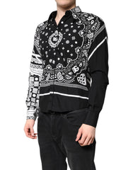 Dolce & Gabbana Black White Bandana MARTINI Casual Shirt
