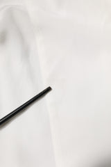 Dolce & Gabbana White Silk GOLD Dress Formal Collared Shirt