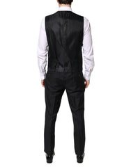 Dolce & Gabbana Black Double Breasted Formal 3 Piece Suit