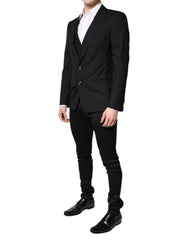 Dolce & Gabbana Black Single Breasted Formal Blazer with Vest