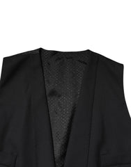 Dolce & Gabbana Black Single Breasted Formal Blazer with Vest