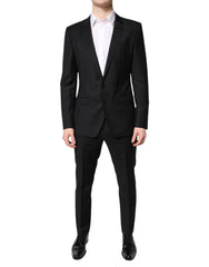 Dolce & Gabbana Black Wool Single Breasted 2 Piece Suit