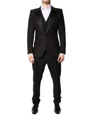 Dolce & Gabbana Black Single Breasted Formal 3 Piece Suit