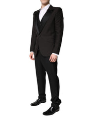 Dolce & Gabbana Black Single Breasted Formal 3 Piece Suit