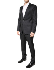 Dolce & Gabbana Dark Gray Wool Single Breasted 2 Piece Suit
