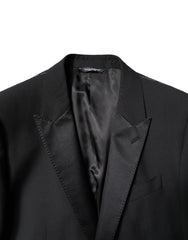 Dolce & Gabbana Black Wool Single Breasted 2 Piece Suit