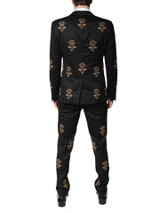 Dolce & Gabbana Black Bee Crown Embroidery 2 Piece Suit